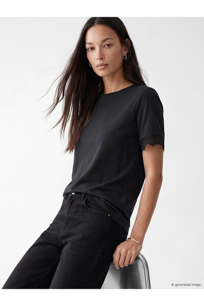 LC Waikiki Black Modal Blend Soft Touch Women's T-Shirt