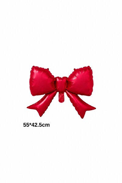 Patladı Gitti Kırmızı Kurdele Fiyonk Folyo Balon 55x42.5 cm