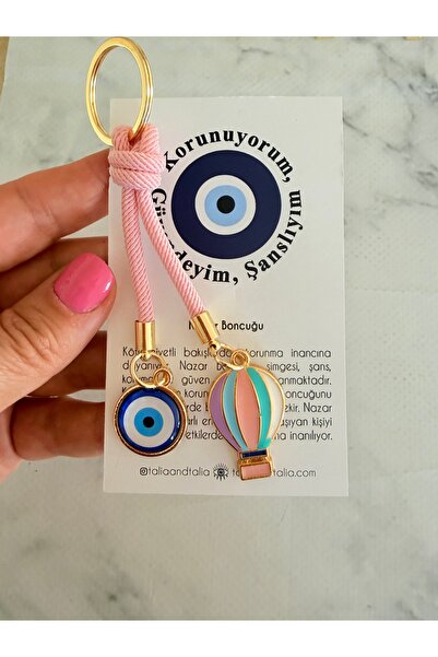 Talia&Talia Nazar Beaded Balloon Keychain – Meaningful Gift, Birthday & Baby ...