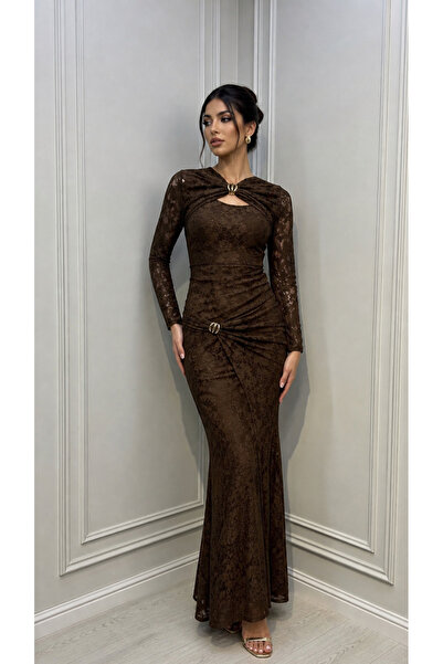 DIFFERENT Brown Lace Dress