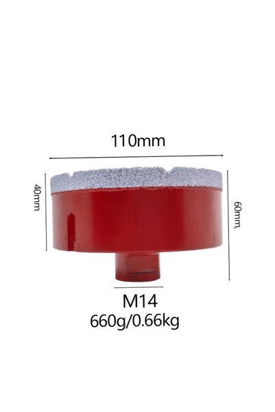 Romania 110 mm – Diamond Core Drill M14, Industrial Class (Porcelain Tile & Granite)