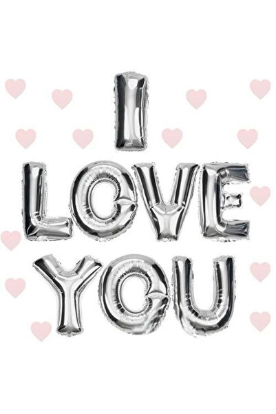 Generic Brand I Love You Foil Balloon Silver Color 35 Cm