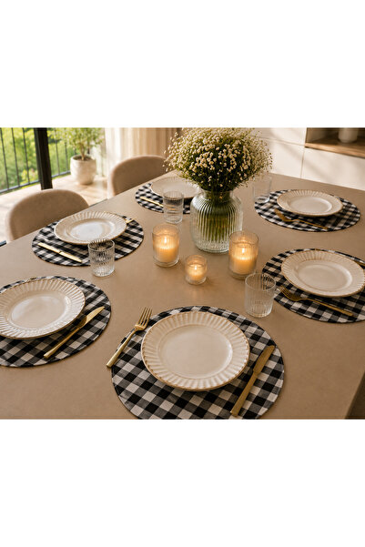 Bohem studio American Service Set of 6 Black Gingham
