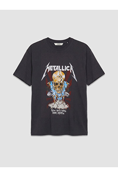 LC Waikiki Tricou de damă NEVAVM cu decolteu oval și imprimeu Metallica