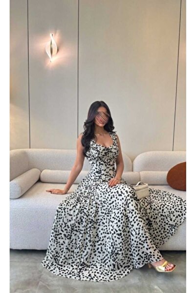 ZAHRAA BRAND فستان سهرة جورجيت منقط على بطانه
