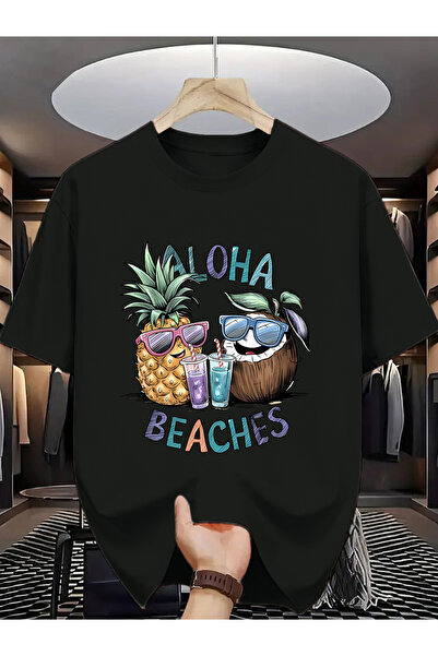 yiou trendy clothing تي شيرت رجالي بأكمام قصيرة بطباعة استوائية يضم تصميمات أ...