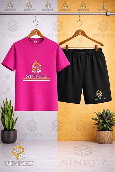 SİNREZ Tricou imprimat cu guler rotund pentru copii LOGO ALT IKU CIZGI - Set ...