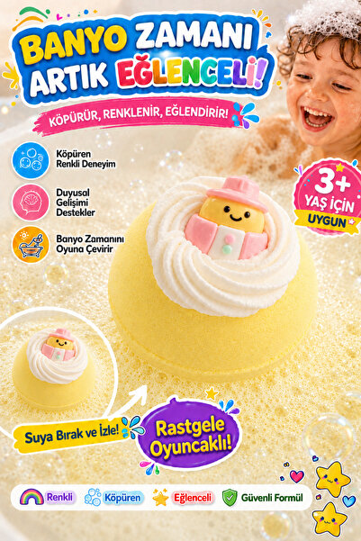 DENAPCAL Banyo Topu Oyuncaklı Sürpriz Köpüren Çocuk Banyo Bombası Kokulu (OYU...