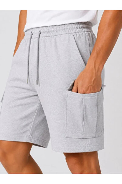 oniks store Men's 4-Pocket Cargo Shorts with Elastic Waist and Drawstring, Co...