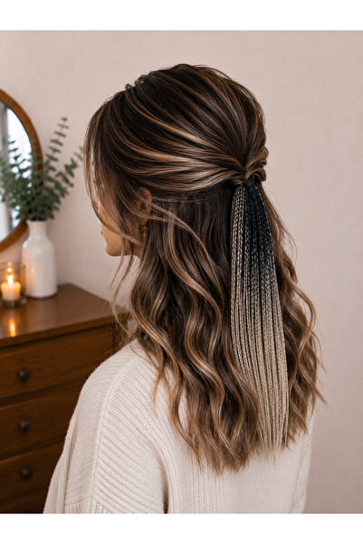 YASEMİN KAPLAN Black and Yellow Ombre Braided Hair Clip – Modern Boho Hair Ac...
