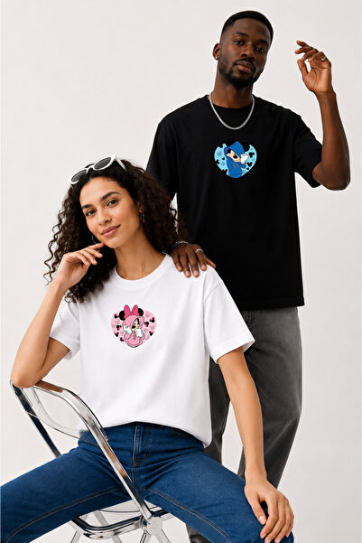 LORVEX Tricou oversize pentru bărbați și femei, 100% bumbac, imprimat, croial...