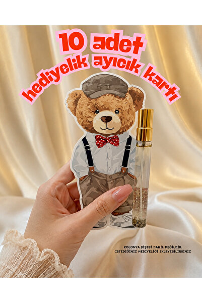 10 adet Hediyelik Doğum Günü I Baby Shower I Doğum Günü I Bebek Mevlüdü Sevimli Ayıcık Kartı