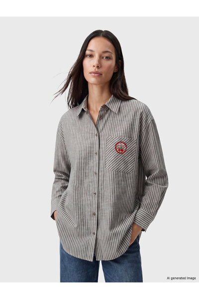 LC Waikiki Striped Oversize Women's Shirt Tunic