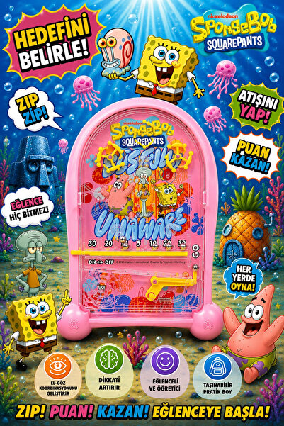 BigsToy Pinball Sunger Bob Eğitici Oyuncak Retro Eğitici Oyuncak Pembe NHN84P...