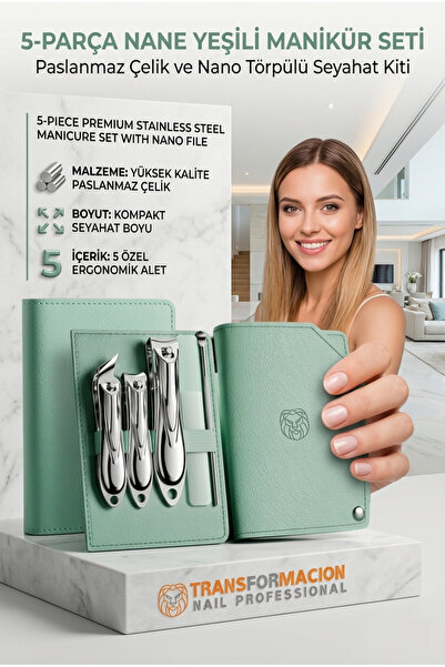 Transformacion Professional 5-in-1 Manicure Set, Nail Clippers and Travel Kit...