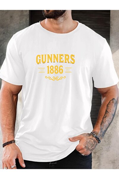 bolivia's تي شيرت رجالي صيفي كاجوال بأكمام قصيرة بنمط Gunners 1886_2