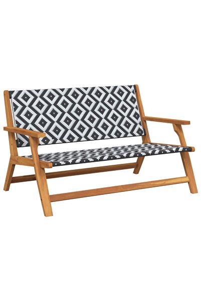 vidaxl Mobilier de grădină Negru și Alb 122 x 78 x 73 cm