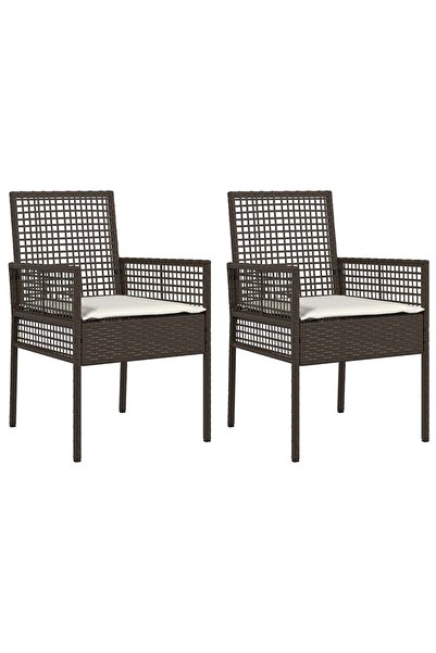 vidaxl Scaun pentru Grădină 2 pcs Maro 55 x 53 x 85 cm poliratan