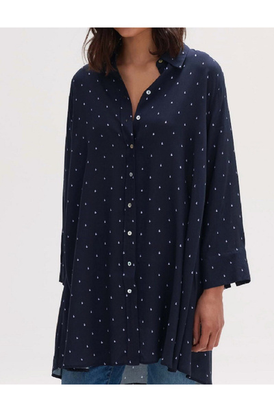 Evendi Oversized Shirt, Navy Blue