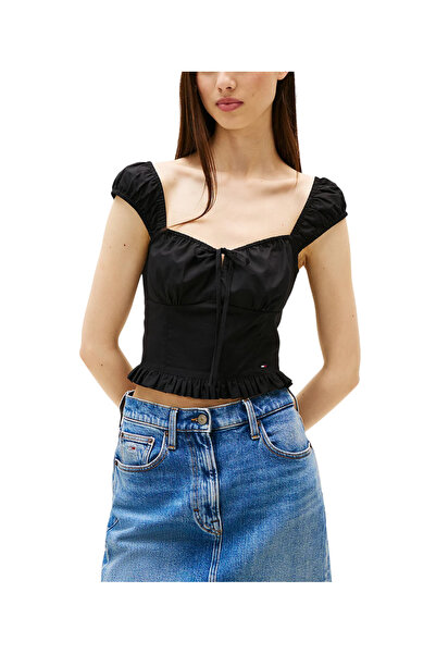 Tommy Hilfiger Γυναικείο Τοπ Μαύρο Tommy Jeans DW0DW20985-BDS