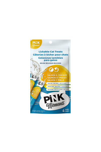 PINK Moments وجبات خفيفة قابلة للعق للقطط - عصائر كريمية قابلة للعصر للقطط ال...