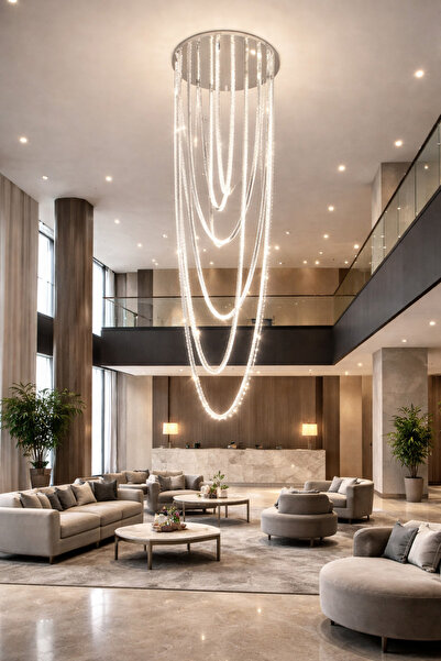 Alessandro DESIGN LED Chandelier with Remote Control, VEIL, Diameter 80 cm, H...