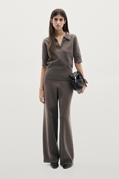 Massimo Dutti Fitilli detaylı triko pantolon