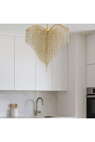 Alessandro DESIGN Candelabru Cristal Ander, 4xE14, Diametru 45cm, Auriu