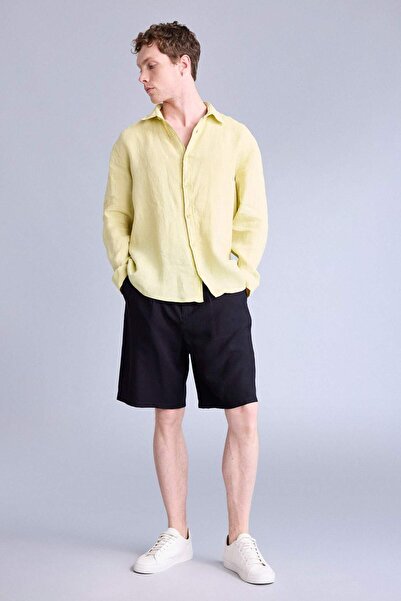 DeFacto Barrel Fit Black Bermuda Shorts H0419Ax26Sm