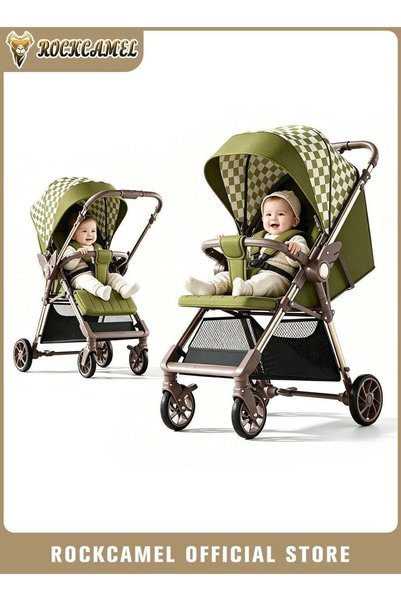 ROCKCAMEL Stylish Travel Baby Stroller, Reversible & Easy Foldable Baby Pushc...
