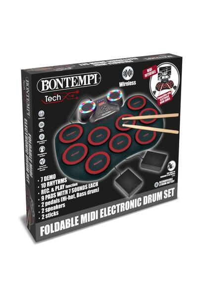 Bontempi Set de tobe electronice portabile si pliabile, Tech