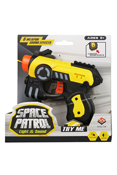 Sunman Pistol de jucarie cu lumini si sunete, Space Patrol, Galben