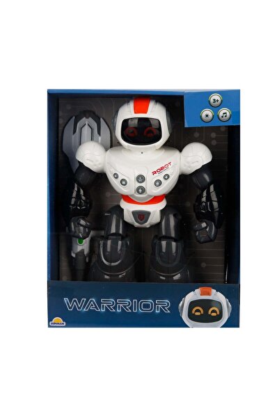 Sunman Robot cu lumini si sunete, Sunman, Warrior, Portocaliu, 29 cm