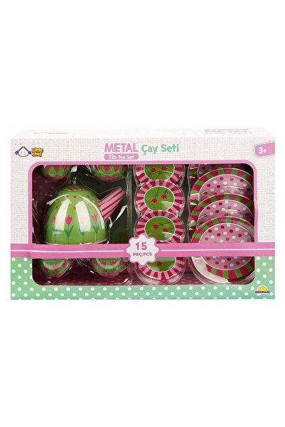 little chef Tea set, Little Chef, 15 pieces, Green-Pink