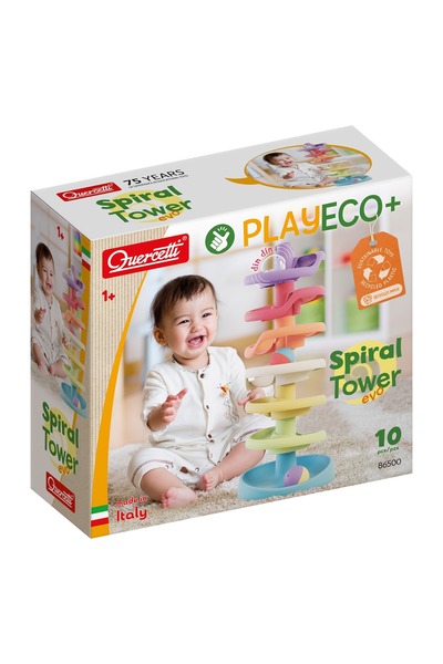 quercetti Set de joaca cu bile, Quercetti, Spiral Tower, Play , 10 piese