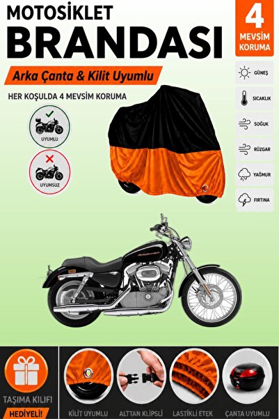 Cemku Double Black Top - Orange Bottom Harley-Davidson Sportster Custom Xl883...