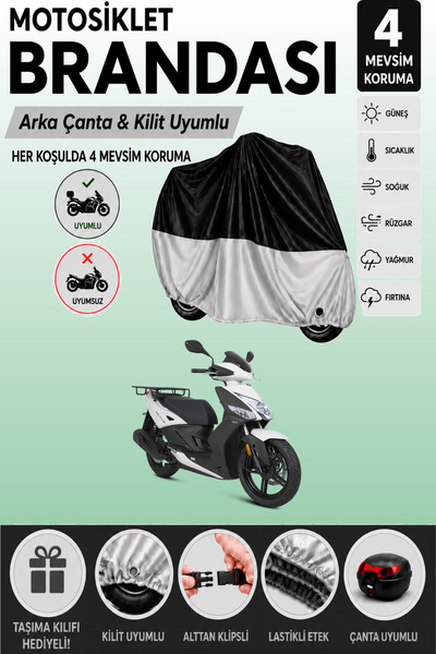 Cemku Double Black Top - Gray Bottom, Rear Bag Compatible Kymco Agility Deliv...