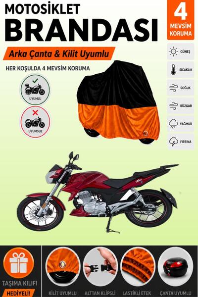 Cemku Double Black Top - Orange Bottom, Rear Bag Compatible Mondial 150 Z-One...