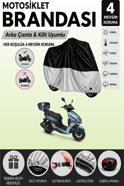 Cemku Double Black Top - Gray Bottom, Rear Bag Compatible Kuba Pesaro 50 X Mo...