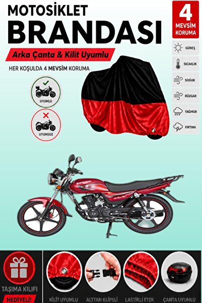 Cemku Double Black Top - Red Bottom, Rear Bag Compatible Mondial 100 Superboy...