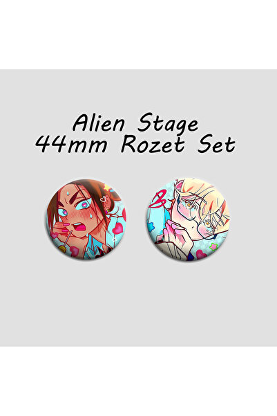 Akumastik Alien Stage Luka Hyuna 2 adet 44mm arkası iğneli metal rozet