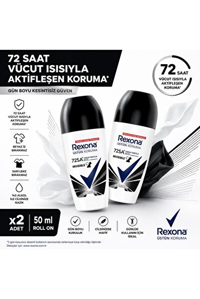 Rexona Women Kadın Roll On Deodorant Rexona Üstün Koruma Invisible 50 ml 2 ADET