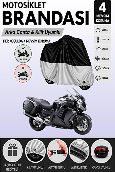 Cemku Double Black Top - Gray Bottom, Rear Bag Compatible Kawasaki Gtr 1400 M...