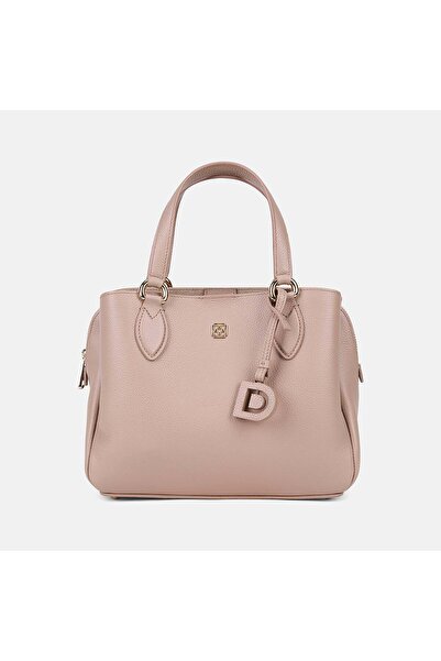 Desa Women's Beige Leather Handbag with D Logo
