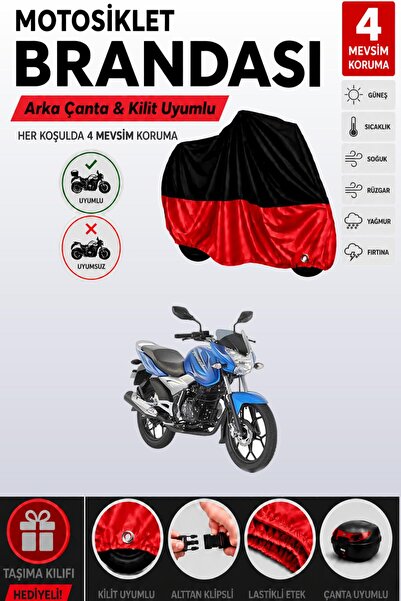Cemku Double Black Top - Red Bottom, Rear Bag Compatible Bajaj Discover 150 S...