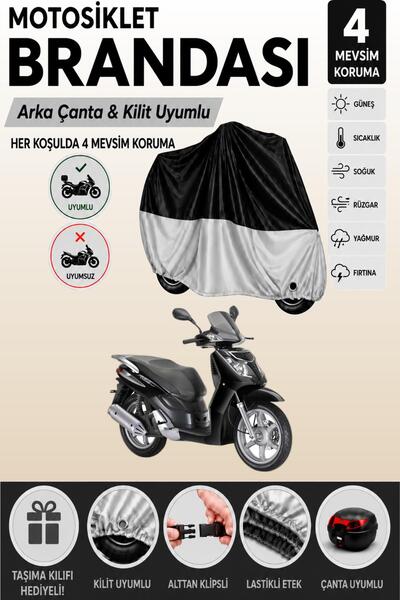 Cemku Double Black Top - Gray Bottom, Rear Bag Compatible Keeway Outlook 150 ...