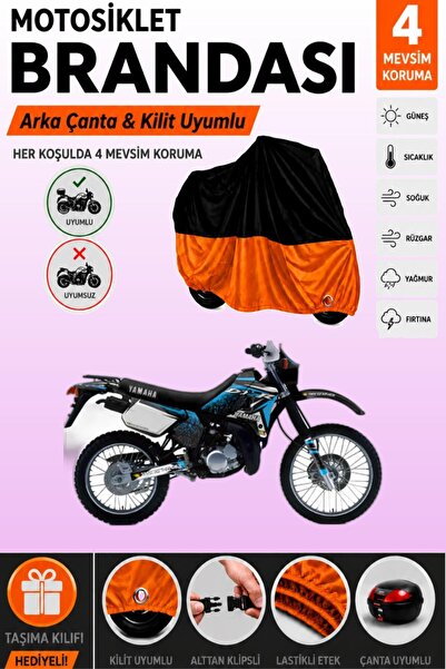 Cemku Double Black Top - Orange Bottom, Rear Bag Compatible Yamaha Dt 125 R M...