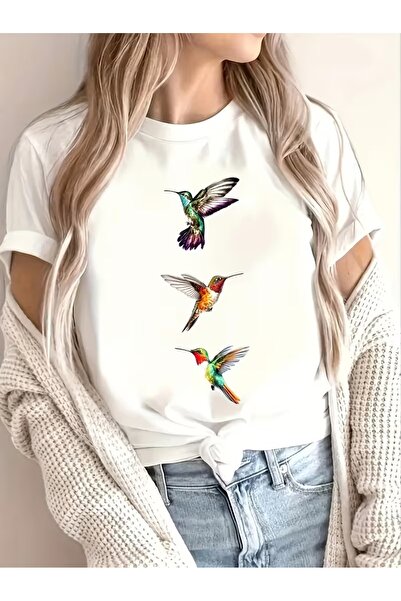 puolikuu Tricou unisex cu croială confortabilă, cu panglică și imprimeu dublu