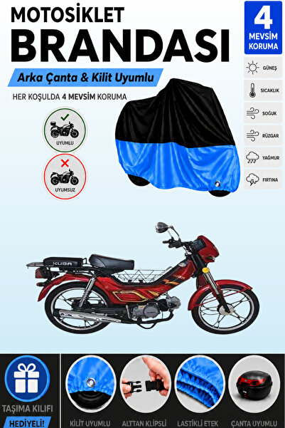 Cemku Double Black Top - Blue Bottom, Rear Bag Compatible Kuba Leopard 100 Mo...