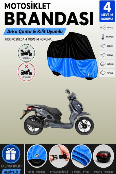 Cemku Double Black Top - Blue Bottom, Rear Bag Compatible Kanuni Merlin S Mot...